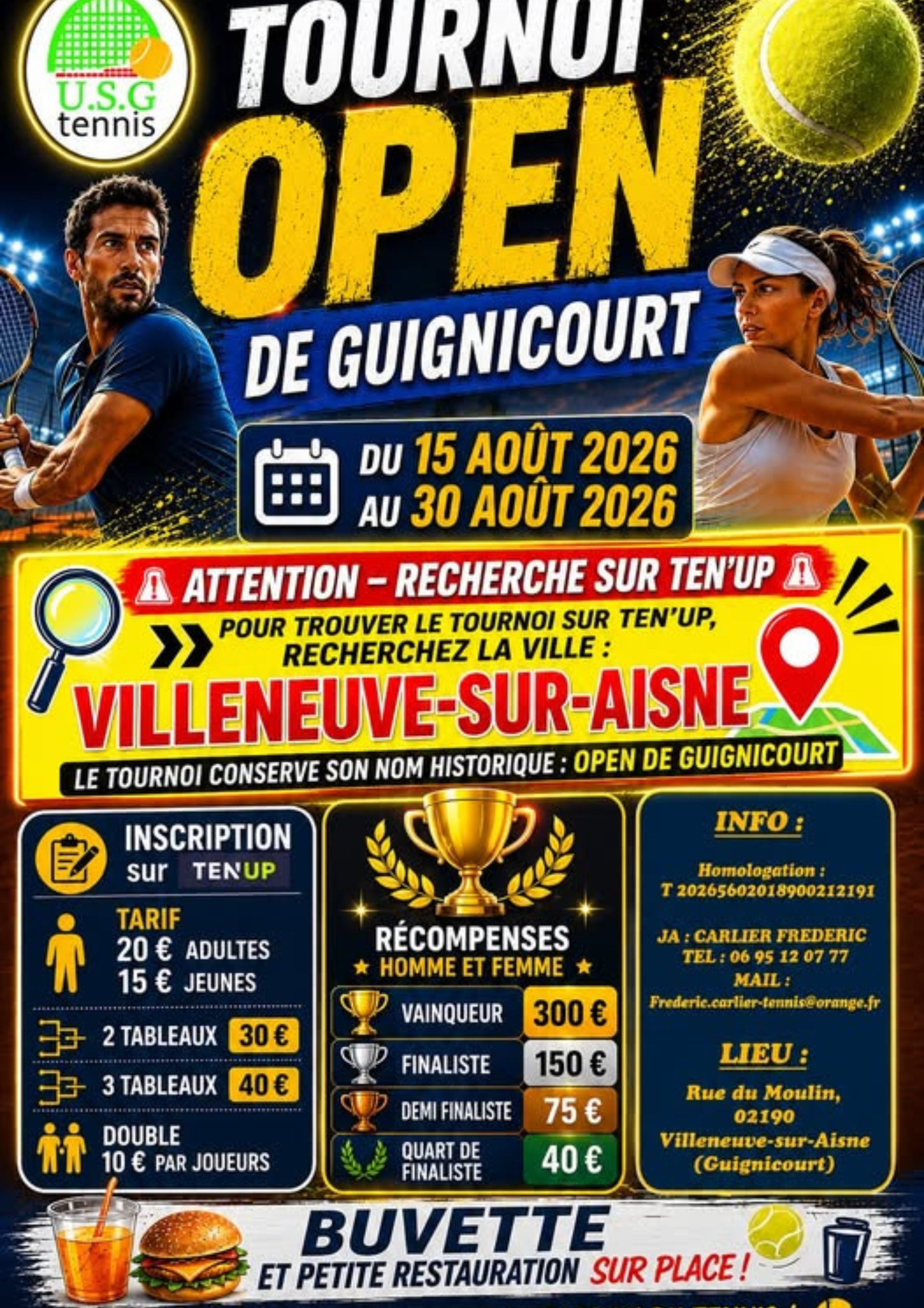 Affiche TOURNOI OPEN DE GUIGNICOURT