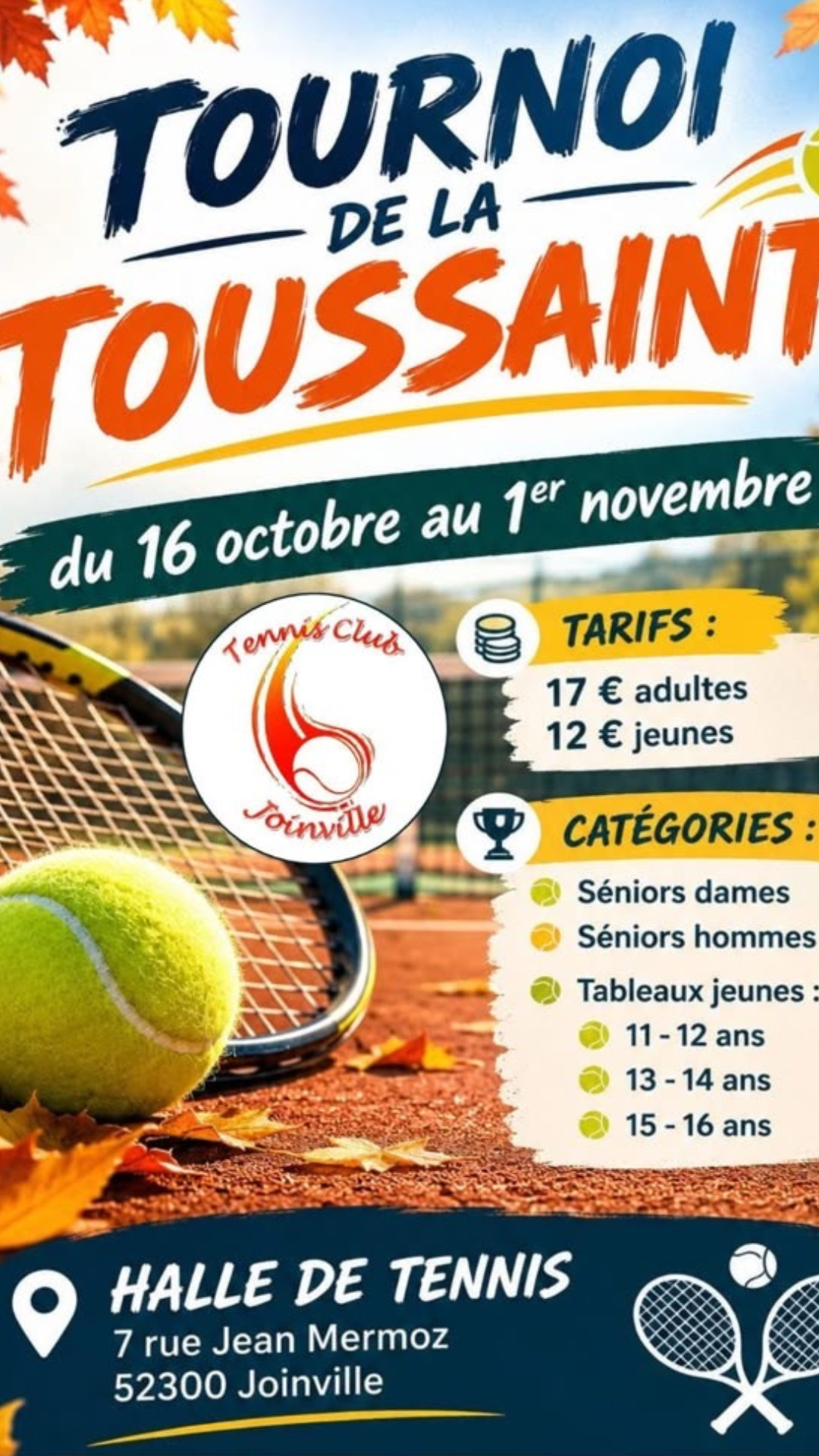 Affiche TOURNOI DE LA TOUSSAINT
