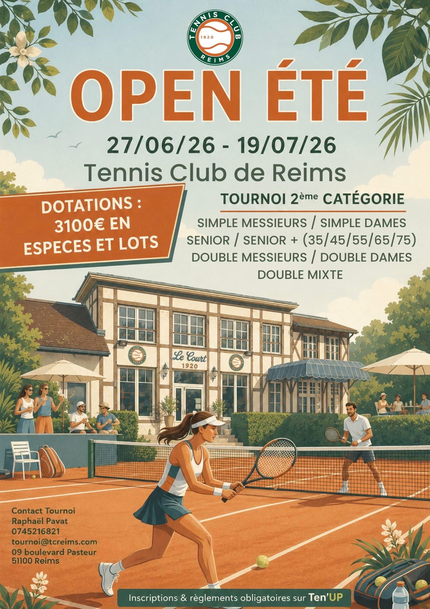 Affiche TOURNOI OPEN ETE